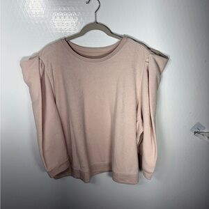 a.n.a Blush Knit Top with ruffled sleeves 324